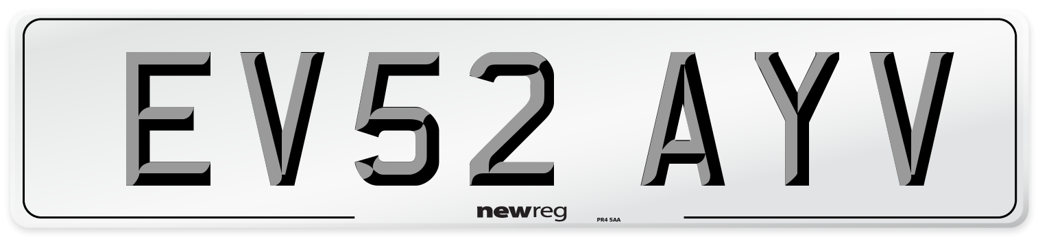 EV52 AYV Number Plate from New Reg